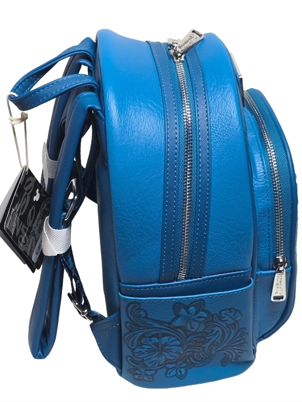 Disney Loungefly Stitch Hibiscus Blue Embossed Mini Backpack NWT